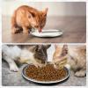 imageDomensi 12 Pieces Stainless Steel Whisker Friendly Cat Bowl Shallow Cat Food Dish 67 Inch Wet Feeding Bowls Flat Pet Dish Small Pet Plate for Kittens Ferrets Stray67 Inch