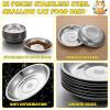 imageDomensi 12 Pieces Stainless Steel Whisker Friendly Cat Bowl Shallow Cat Food Dish 67 Inch Wet Feeding Bowls Flat Pet Dish Small Pet Plate for Kittens Ferrets Stray63 Inch