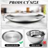 imageDomensi 12 Pieces Stainless Steel Whisker Friendly Cat Bowl Shallow Cat Food Dish 67 Inch Wet Feeding Bowls Flat Pet Dish Small Pet Plate for Kittens Ferrets Stray67 Inch