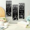 imageDomensi 3 Pcs Glitter Diamond Bathroom Wall Decor Wooden Accept Let Go Have Faith Wall Art Bathroom Decor Black Silver Shiny Drips Hanging Sign for Living Room Home Spa