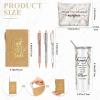 imageDomensi 6 Pcs Employee Appreciation Gift Set for Women Female Christmas Thank You Gift May You Be Proud 20 oz Rustic Marble Sign Tumbler Makeup Bag Journal for Teacher Nurse Lady Work BusinessWhiteWhite