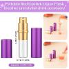 imageDomensi 6 Pcs Lipstick Flask 017 oz Fake Funny Lipstick Flask Portable Leakproof Drinking with 2 Funnels for Party Gifts Cruise Activities Pink Purple Black Gold Silver and Red