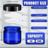 imageDomensi 72 Pcs 2 oz Glass Jars with Lids Travel Size Round Leakproof Empty Cosmetic Jars with Inner Liners Lid for Storing Makeup Lotions Face Cream Ointments Candle DIY Making BlackCobalt Blue