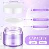 imageDomensi 72 Pcs 2 oz Glass Jars with Lids Travel Size Round Leakproof Empty Cosmetic Jars with Inner Liners Lid for Storing Makeup Lotions Face Cream Ointments Candle DIY Making BlackLight Purple