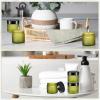 imageDomensi 72 Pcs 2 oz Glass Jars with Lids Travel Size Round Leakproof Empty Cosmetic Jars with Inner Liners Lid for Storing Makeup Lotions Face Cream Ointments Candle DIY Making BlackPea Green