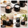 imageDomensi 72 Pcs 2 oz Glass Jars with Lids Travel Size Round Leakproof Empty Cosmetic Jars with Inner Liners Lid for Storing Makeup Lotions Face Cream Ointments Candle DIY Making BlackDeep Black