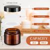 imageDomensi 72 Pcs 2 oz Glass Jars with Lids Travel Size Round Leakproof Empty Cosmetic Jars with Inner Liners Lid for Storing Makeup Lotions Face Cream Ointments Candle DIY Making BlackAmber