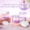 imageDomensi 72 Pcs 2 oz Glass Jars with Lids Travel Size Round Leakproof Empty Cosmetic Jars with Inner Liners Lid for Storing Makeup Lotions Face Cream Ointments Candle DIY Making BlackLight Purple