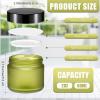 imageDomensi 72 Pcs 2 oz Glass Jars with Lids Travel Size Round Leakproof Empty Cosmetic Jars with Inner Liners Lid for Storing Makeup Lotions Face Cream Ointments Candle DIY Making BlackPea Green