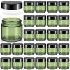 imageDomensi 72 Pcs 2 oz Glass Jars with Lids Travel Size Round Leakproof Empty Cosmetic Jars with Inner Liners Lid for Storing Makeup Lotions Face Cream Ointments Candle DIY Making BlackOlive Green
