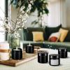 imageDomensi 72 Pcs 2 oz Glass Jars with Lids Travel Size Round Leakproof Empty Cosmetic Jars with Inner Liners Lid for Storing Makeup Lotions Face Cream Ointments Candle DIY Making BlackDeep Black