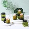 imageDomensi 72 Pcs 2 oz Glass Jars with Lids Travel Size Round Leakproof Empty Cosmetic Jars with Inner Liners Lid for Storing Makeup Lotions Face Cream Ointments Candle DIY Making BlackPea Green