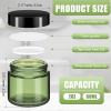 imageDomensi 72 Pcs 2 oz Glass Jars with Lids Travel Size Round Leakproof Empty Cosmetic Jars with Inner Liners Lid for Storing Makeup Lotions Face Cream Ointments Candle DIY Making BlackOlive Green