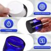 imageDomensi 72 Pcs 2 oz Glass Jars with Lids Travel Size Round Leakproof Empty Cosmetic Jars with Inner Liners Lid for Storing Makeup Lotions Face Cream Ointments Candle DIY Making BlackRoyal Blue