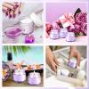 imageDomensi 72 Pcs 2 oz Glass Jars with Lids Travel Size Round Leakproof Empty Cosmetic Jars with Inner Liners Lid for Storing Makeup Lotions Face Cream Ointments Candle DIY Making BlackLight Purple