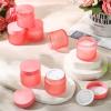 imageDomensi 72 Pcs 2 oz Glass Jars with Lids Travel Size Round Leakproof Empty Cosmetic Jars with Inner Liners Lid for Storing Makeup Lotions Face Cream Ointments Candle DIY Making BlackPink