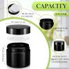imageDomensi 72 Pcs 2 oz Glass Jars with Lids Travel Size Round Leakproof Empty Cosmetic Jars with Inner Liners Lid for Storing Makeup Lotions Face Cream Ointments Candle DIY Making BlackBlack
