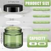 imageDomensi 72 Pcs 2 oz Glass Jars with Lids Travel Size Round Leakproof Empty Cosmetic Jars with Inner Liners Lid for Storing Makeup Lotions Face Cream Ointments Candle DIY Making BlackOlive Green