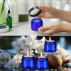 imageDomensi 72 Pcs 2 oz Glass Jars with Lids Travel Size Round Leakproof Empty Cosmetic Jars with Inner Liners Lid for Storing Makeup Lotions Face Cream Ointments Candle DIY Making BlackCobalt Blue