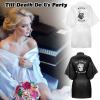 imageDomensi 24 Pcs Bride or Die Bachelorette Party Decorations Bridesmaid Robes Gift Sets Till Death Do Us Party Decorations Skull Black and White Bridal Robe for Bridal Shower Gothic Wedding Party Dress