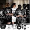imageDomensi 24 Pcs Bride or Die Bachelorette Party Decorations Bridesmaid Robes Gift Sets Till Death Do Us Party Decorations Skull Black and White Bridal Robe for Bridal Shower Gothic Wedding Party Dress