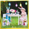 imageDomensi 12 Pcs Easter Basket Set for Kids Canvas Easter Baskets with Handles and Plush Bunny Ear Headbands Reusable Small Bags Bulk for Egg Hunt SuppliesCuteBright Style