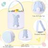 imageDomensi 12 Pcs Easter Basket Set for Kids Canvas Easter Baskets with Handles and Plush Bunny Ear Headbands Reusable Small Bags Bulk for Egg Hunt SuppliesCuteChildlike Delight