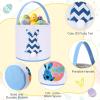 imageDomensi 12 Pcs Easter Basket Set for Kids Canvas Easter Baskets with Handles and Plush Bunny Ear Headbands Reusable Small Bags Bulk for Egg Hunt SuppliesCuteCute