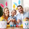 imageDomensi 12 Pcs Easter Basket Set for Kids Canvas Easter Baskets with Handles and Plush Bunny Ear Headbands Reusable Small Bags Bulk for Egg Hunt SuppliesCuteFootprints
