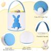 imageDomensi 12 Pcs Easter Basket Set for Kids Canvas Easter Baskets with Handles and Plush Bunny Ear Headbands Reusable Small Bags Bulk for Egg Hunt SuppliesCuteRabbit Ears