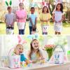 imageDomensi 12 Pcs Easter Basket Set for Kids Canvas Easter Baskets with Handles and Plush Bunny Ear Headbands Reusable Small Bags Bulk for Egg Hunt SuppliesCuteFootprints