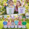 imageDomensi 12 Pcs Easter Basket Set for Kids Canvas Easter Baskets with Handles and Plush Bunny Ear Headbands Reusable Small Bags Bulk for Egg Hunt SuppliesCuteChildlike Delight