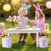 imageDomensi 12 Pcs Easter Basket Set for Kids Canvas Easter Baskets with Handles and Plush Bunny Ear Headbands Reusable Small Bags Bulk for Egg Hunt SuppliesCuteChildlike Delight