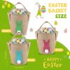 imageDomensi 3 Pack Easter Egg Basket for Kids Bunny Easter Burlap Basket to Carry Eggs Candy and Gifts for Girls Boys Egg Hunt Party Favor Decoration GiftsFluffy Tails Printed Rabbit Toys Bucket Tote