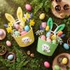 imageDomensi 6 Set Easter Basket for Kids6 Woven Rope Easter Basket for Girls6 Adorable Bunny Headbands Empty Baskets with Handle for Girls Boys Toddler Babies Infant for Egg HuntCute StyleCute Style