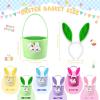 imageDomensi 6 Set Easter Basket for Kids6 Woven Rope Easter Basket for Girls6 Adorable Bunny Headbands Empty Baskets with Handle for Girls Boys Toddler Babies Infant for Egg HuntCute StyleCute Style
