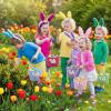 imageDomensi 6 Set Easter Basket for Kids6 Woven Rope Easter Basket for Girls6 Adorable Bunny Headbands Empty Baskets with Handle for Girls Boys Toddler Babies Infant for Egg HuntCute StyleCute Style