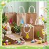 imageDomensi 12 Pcs Easter Tote Bag Set with Bunny Headband Reusable Jute Easter Burlap Totes 6 Bunny Ears Headband for Kids Bulk Bags for Egg Hunt Candy Party Favors Spring Hunting Daily Use
