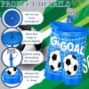 imageDomensi 12 Pcs Pink Soccer Plastic Tumbler with Lid and Straw 24oz Reusable Plastic Cups with Straw Cover Caps Soccer Party Favors Gifts for Fan Friend Guest Birthday Office Sport Party SuppliesBlue