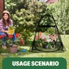 image:imageDomensi 4 Pcs Summer Pop Up Gardening Net Cover 335 x 335 x 37 Inch Pop up Mesh Plant Cover with 16 Ground Stakes for Vegetable Fruit Flower Plant Protectors from Animals Plant Tent Popup Greenhouse