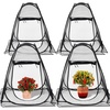 image:imageDomensi 4 Pcs Summer Pop Up Gardening Net Cover 335 x 335 x 37 Inch Pop up Mesh Plant Cover with 16 Ground Stakes for Vegetable Fruit Flower Plant Protectors from Animals Plant Tent Popup Greenhouse